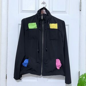 Zenergy by Chico’s Women’s Size 1 Stretch Zip-Up Jacket with Concealed Hood